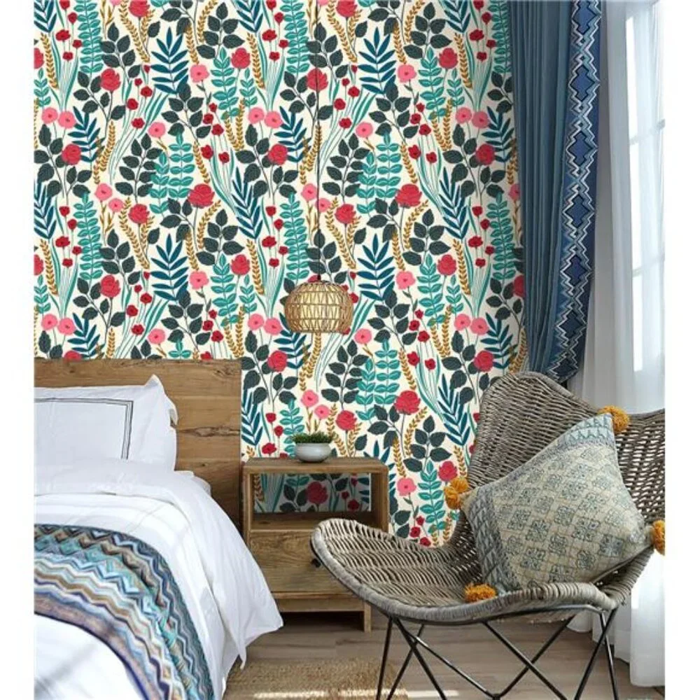 Boho Wallpaper Peel and Stick Leaf Tropical Wallpaper